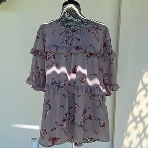 Pleione mauve floral blouse in size XL.